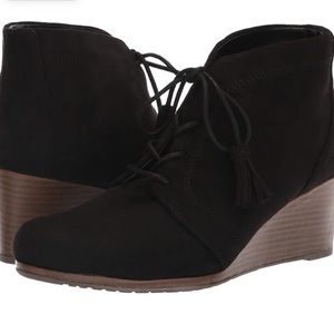** SOLD ** DR SCHOLLS Black Wedge Kennedy Ankle Bootie
